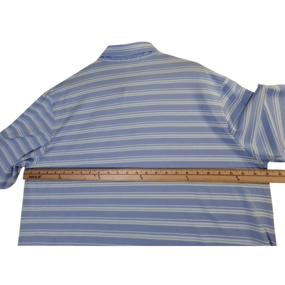 RLX Ralph Lauren Polo Shirt Men's XL Blue Striped Performance Stretch Wicking - Picture 6 of 7